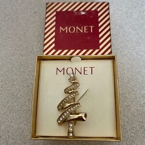 Monet Christmas Tree Brooch
